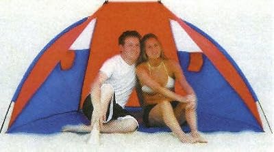 Sport Design Privacy Cabana Beach Shelter with Vents - Red & Blue