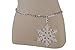 TFJ Women Skinny Fashion Belt Hip Waist Silver Metal Chain Big Snowflake Buckle XS S M