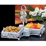 SERVER WITH SALT AND PEPER SET - GRAPE DESIGN CADDY WITH SERVERS AND SALT N PEPPER SHAKERS - Salt Holder