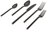 Herdmar Desire 5-Piece Placesetting, Black Mirror Finish with White Swarovski Crystals