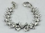 Skeleton Spine Bracelet Metal Skull Cross Bones Dark
