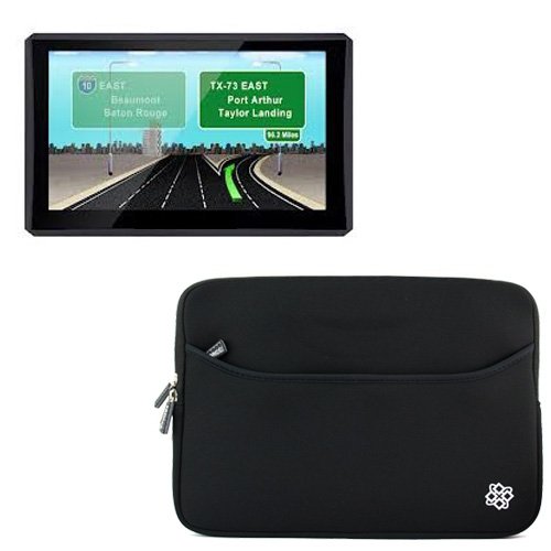 Kozmicc 7" inch black gps sleeve case cover pouch …