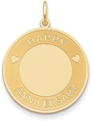 14k Yellow Gold Happy Anniversary Charm