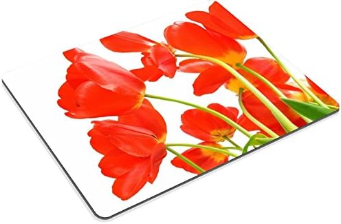 Bunches Red Poppy Flowers orange long stem leaves green Mouse Pads Customized Made to Order Support Ready 9 7/8 Inch (250mm) X 7 7/8 Inch (200mm) X 1/16 Inch (2mm) High Quality Eco Friendly Cloth with Neoprene Rubber Liil Mouse Pad Desktop Mousepad Laptop Mousepads Comfortable Computer Mouse Mat Cute Gaming Mouse_pad