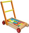 wooden trolley with bricks