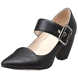 ALL BLACK Womens Buckle Strap Mid Heel