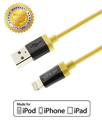 Spark Electronics Data Cable for iPhone 6/6 Plus/5/5s/5c - Retail Packaging - Yellow