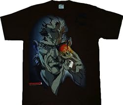 Metal Gear Solid Snake Big Face Black T-Shirt Tee
