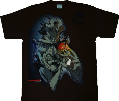 Cover image : Metal Gear Solid Snake Big Face Black T-Shirt Tee