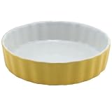 BIA Cordon Bleu 5-Inch Round Quiche, Set of 4, Two-Tone Citrus/White