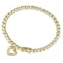 18k Gold over Silver Classic CZ Tennis Bracelet w/ Heart Charm