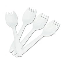 Boardwalk YFW-QW White Medium Weight Polypropylene Spork (Case of 1000)