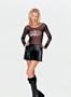 Leg Avenue Faux Leather Pleated Wrap Skirt W/ Side Buckle