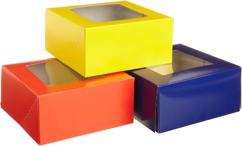 Wilton Assorted Primary 4 Cavity Cupcake Boxes, 3 Count