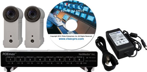 SOHO IP NM-SOHO2-2M ViSEC Small Office Home Office IP Surveillance Solution Two 2-Megapixel PoE IP Cameras with PoE Switch and NVR Software (Sliver)