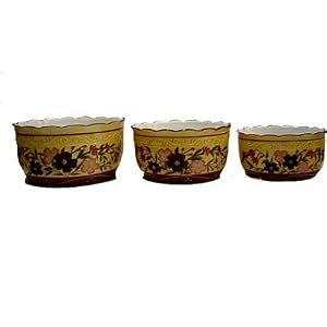 3pc mixing bowls tuscany garden by 
