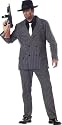 Mens Costume Black White Pinstripe Gangster Suit Mobster 1920s Prohibition Vintage Capone Outfit
