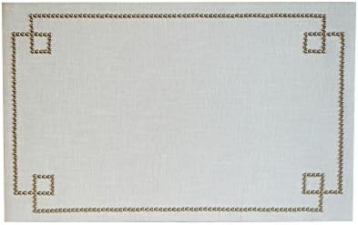 Cork Board Pin Board Linen with Nail Heads 21x35 by Pavona Interiors