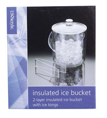 Childrens Toyshop  Kitchen & Housewares : US Acrylic Round Double Layer Insulated Ice Bucket with Tongs