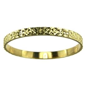 Wedding Ring, 9 Carat Yellow Gold Light Flat Diamond Cut, 2mm Band Width