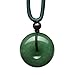 Parma77 Donut Light Green Dyed Jade Pendant Necklace Jewelry Lucky Protection Powers Amulet
