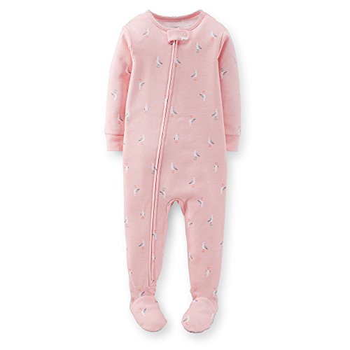 Carter's Baby Girls 1 Piece Snug Fit Cotton Footed Sleeper Pajamas (seagulls)