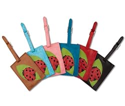 Lady Bug Luggage Tag Set of 2 Travel Tag Choice of Colors