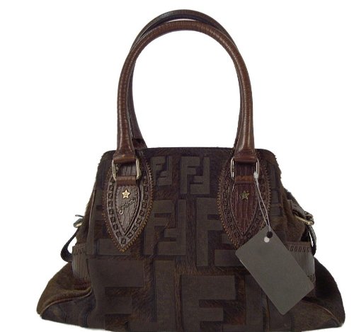 Fendi Ladies Large Zucca Handbag 8BN157 Brown