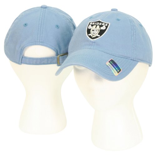 Oakland Raiders Women's Slouch Fit Adjustable Baseball Hat (One Size Fits Most Ages 13+) - Light Blue