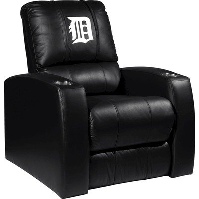 Home Theater Recliner with MLB Logo Panel Team: Detroit Tigers White