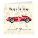 Peter Collins in the Ferrari Lancia D50 at Monaco in 1956. - PBH18 - Birthday card from original artwork by Tony Smith.