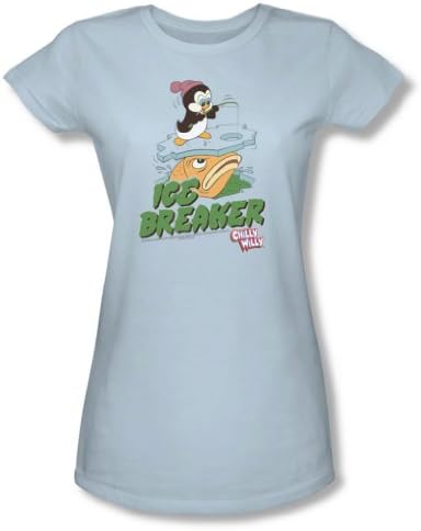 Chilly Willy - Womens Ice Breaker T-Shirt In Light Blue, Size: Small, Color: Light Blue