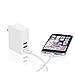 KabelDirekt 22.5W / 4.5 Amps 3 Port High Speed USB Wall Charger with IDD Technology (Intelligent Device Detection) - Perfect for all iOS & Android devices and every other device with an USB port - White - PRO Series