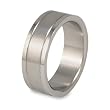 Grooved Brushed and Polished Titanium Ring (7.7 mm) - Sizes 8-13
