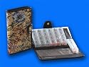 Tapestry finish pill storage medication management wallet