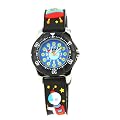 Baby Watch - Montre enfant - Gar�on - Zip Cosmos - La montre p�dagogique - Plastique gomme bleu fonc� avec dessins 3D - Avec m�thode d'apprentissage