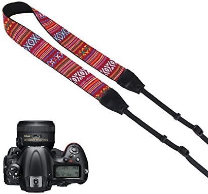 Pleter Nepal Style Striped Cotton Neck Shoulder Strap Camera Strap for DSLR, SLR, and Digital Camera, for Nikon, Canon, Samsung ETC 0782