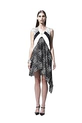 V-neck Leopard Print Rayon Colorblocking  Dress