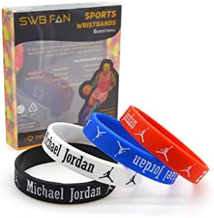 SWBFAN Bracelets With Michael Jordan In 3D Letters - NBA Basketball Star Wristband - Great Gift For Sports Fans, Different Colors, Durable &amp; Eco Friendly