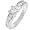 1.00ctw Princess Cut Diamond Ring in 14k White Gold (GH/SI) - Size 5