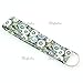Floral Print Wristlet Fabric Lanyard Key Chain for Key fob, ID Badge Holder. Key, Purse, USB (Black)