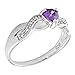 Padma: Heart-cut Simulated Amethyst and IOF CZ Crossover Infinity Promise Ring Silver, 3220A