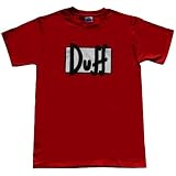 THE SIMPSONS DUFF BEER Red Cotton Tee Licensed