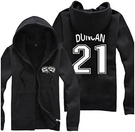NBA SPURS Tim Duncan NO.21 Long Sleeve Hoodies Coat Black XXL