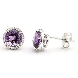 2.6 Carat 14KWG Amethyst Stud Earrings