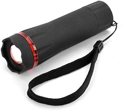 Cree 1W White Light 80 Lumen 3300-6000K Zoom LED Flashlight Torch Black &amp; Red (3*AAA)