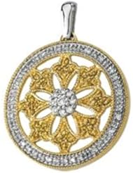 1/2 ct tw Natural Yellow & White Diamonds Circle Pendant