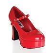 4 Inch Women's Platform Shoe Mary Jane With Chunky Heel Black Red White