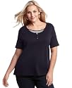 Karen Scott Plus Size Top, Short Sleeve Layered Look