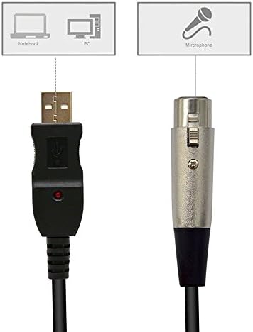 Oumeijia USB Male to 3PIN XLR Female Mic Microphone Converter Cable Studio Audio Cable Connector Cords Adapter for Microphones or Instruments Recording Karaoke Singing- 3m/10ft